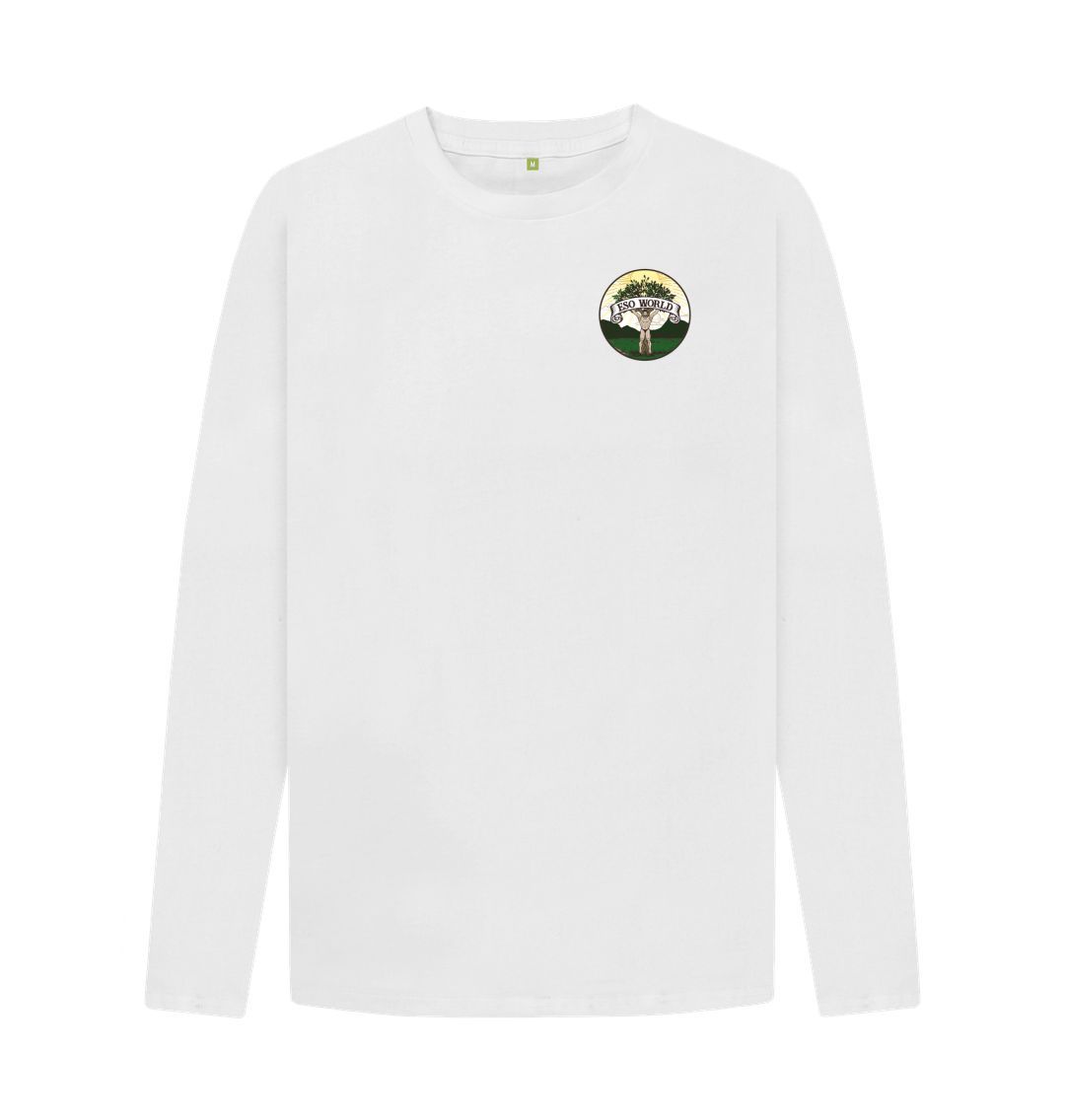 White Long Sleeve T-Shirt (Front Logo) - Men's