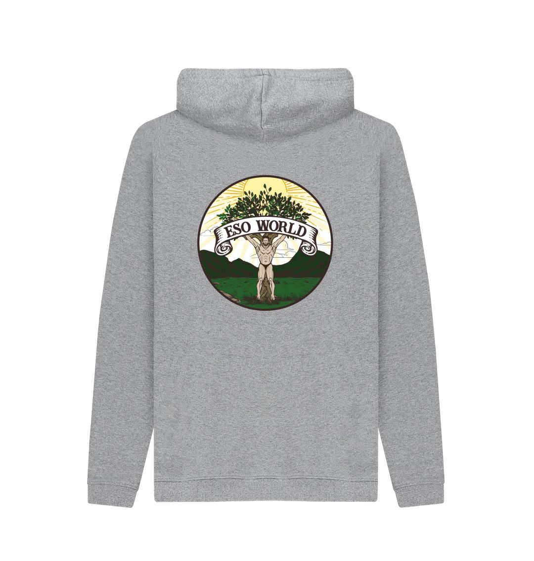 Light Heather Pullover Hoodie (Back Logo) - Men's