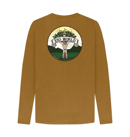 Brown Long Sleeve T-Shirt (Back Logo) - Men's