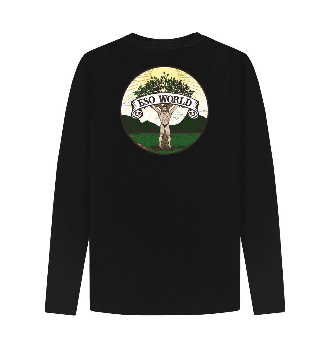 Black Long Sleeve T-Shirt (Back Logo) - Men's