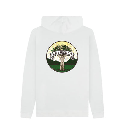 White Pullover Hoodie (Back Logo) - Men's