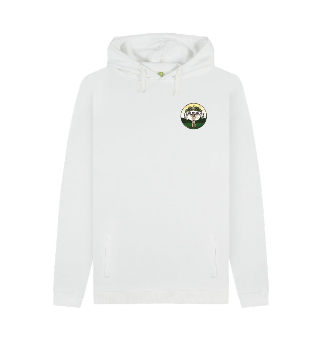 White Pullover Hoodie (Front Logo) - Men's