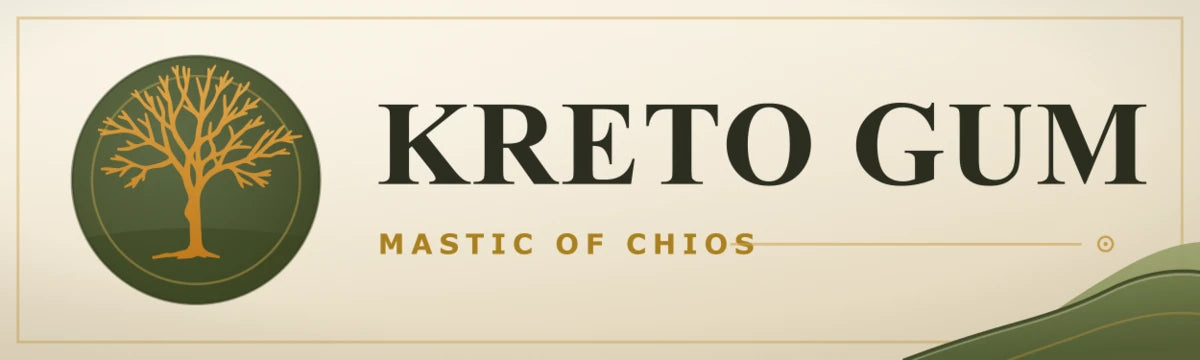 Kreto Gum — Mastic of Chios. Brand banner.